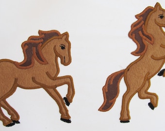 Rearing Horse applique machine embroidery designs 2 types, applique and fill stitch designs for hoop 4x4, 5x7 and 6x10 rodeo beautiful horse