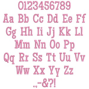 Satin stitch Font machine embroidery designs in mini tiny wee sizes 0.3 up to 1.8 inches letters and numbers kids name monogram font BX image 2