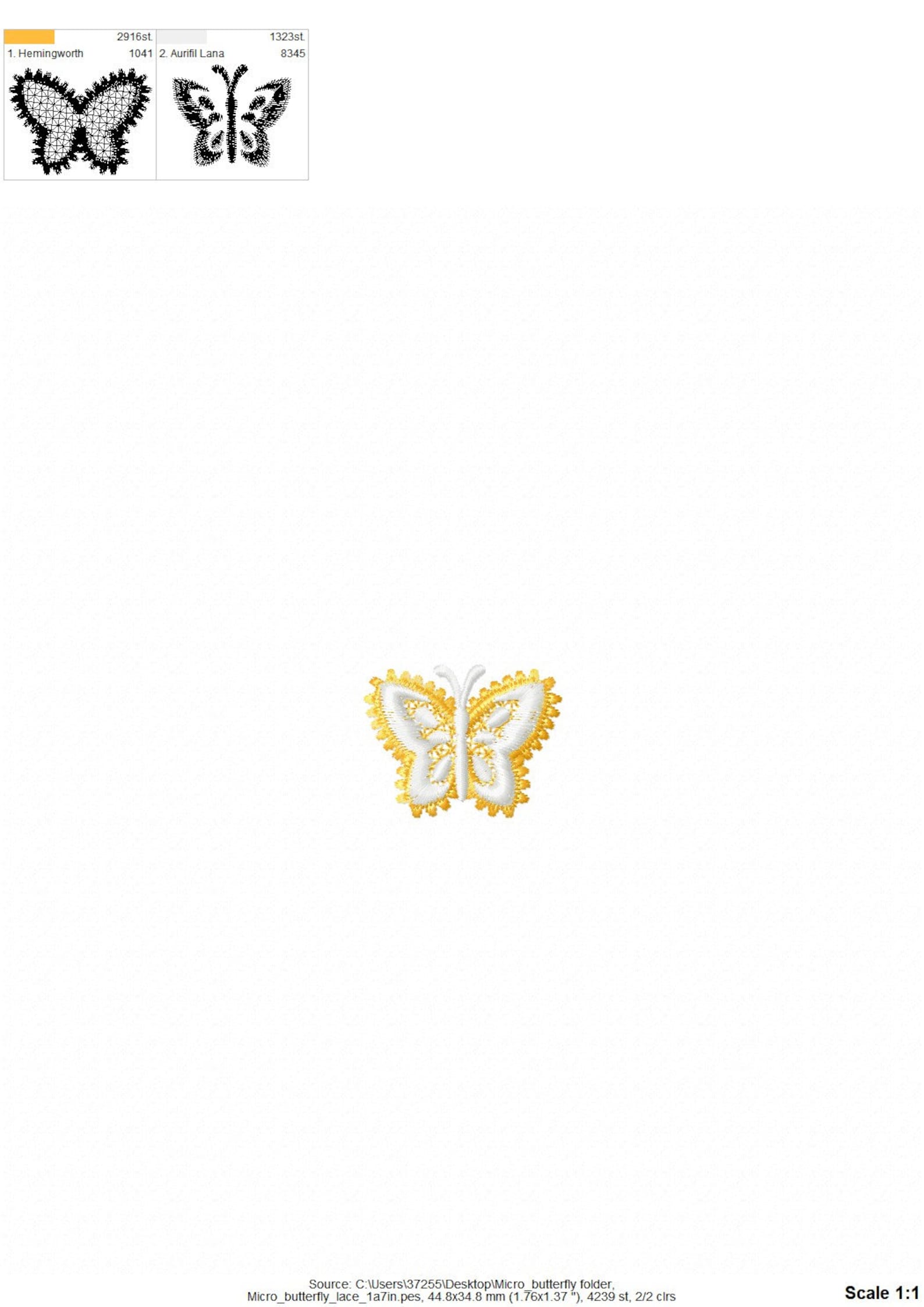 Small Mini FSL Butterfly Free Standing Lace Machine Embroidery Designs ...