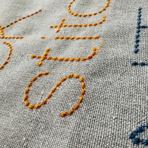 Efeito de ponto à mão Bloco FONT desenhos de bordado à máquina em tamanhos variados letras do alfabeto mini nome infantil brincalhão ponto semente, BX incluído