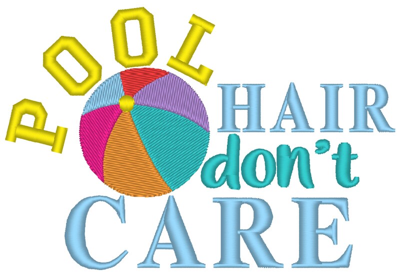 Pool Hair Don't Care Machine Embroidery Designs Assorted Etsy