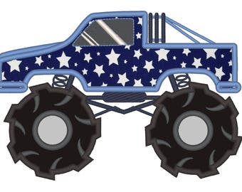 Monster Truck - machine embroidery applique  designs INSTANT DOWNLOAD 4x4 and 5x7. 6x10