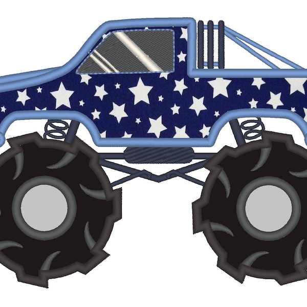 Monster Truck - machine embroidery applique  designs INSTANT DOWNLOAD 4x4 and 5x7. 6x10