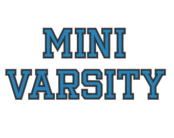 Mini Varsity Collegiate, Collegiate type Font machine embroidery designs - capital letters and numbers, 2 colors, outline, fill stitch BX