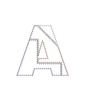 Iron Patchwork raggedy edges Applique FONT alphabet and numbers machine embroidery designs sizes for hoop 4x4 5x7 6x10 open edge Monogram image 5