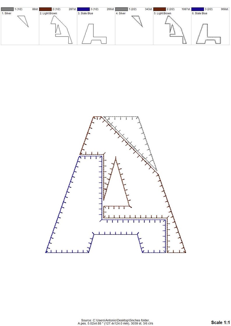 Iron Patchwork raggedy edges Applique FONT alphabet and numbers machine embroidery designs sizes for hoop 4x4 5x7 6x10 open edge Monogram image 5