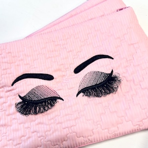 Ombre Schatten Flauschige Augen Fransen Flare Wimpern Augen Wimpern Maschinenstickerei für 10x10, 10x10 Puppen oder Kosmetiktasche