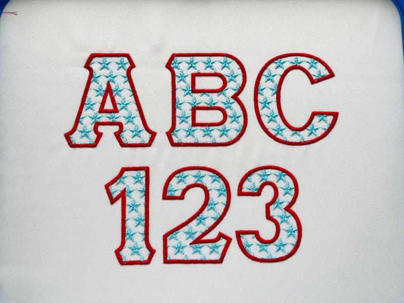 Starry Font 2 Color Monogram Star Pattern Font alphabet uppercase and numbers machine embroidery designs in assorted sizes BX files by Artapli embroidery formats BX PES HUS JEF EXP DST VIP VP3 XXX instant download