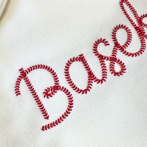 Baseball stitch handwritten script FONT softball sports stitch alphabet monogram kids boys machine embroidery designs sizes 1.3 up to 5.3in