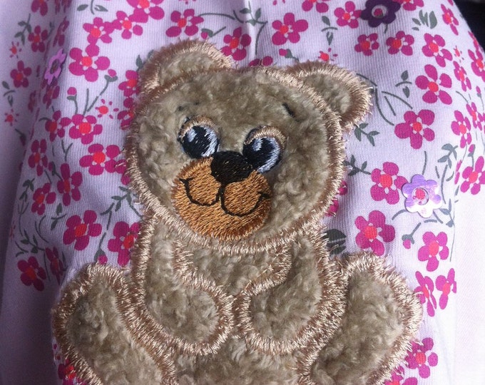 Mini Teddy Bear Applique sitting lying and Bear head SET of 3 types machine embroidery designs sizes from 2.5 up to 5in for hoop 4x4 and 5x7