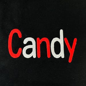 Fill stitch narrow thin Font machine embroidery designs Candy Font alphabet letters numbers sizes 1 up to 3.4 inch fill stitch and outline