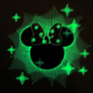 Miss Mouse Magic / Glow in the dark special designed machine embroidery / sizes 4x4 and 5x7 INSTANT DOWNLOAD