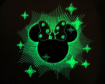 Miss Mouse Magic / Glow in the dark special designed machine embroidery / sizes 4x4 and 5x7 INSTANT DOWNLOAD