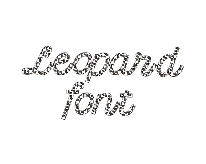 Leopard spots Font alphabet cursive letters and numbers wild animal print monogram machine embroidery designs sizes 1.3 up to 4 inches, BX