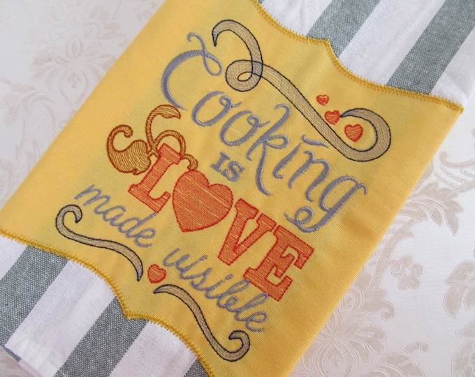 Cooking is love made visible - quick stitch embroidery designs INSTANT DOWNLOAD