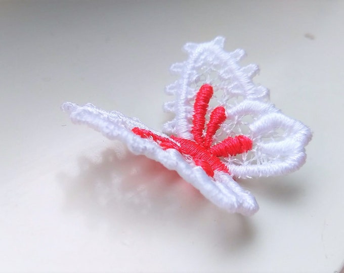 Butterfly MINI also as three-dimensional, 3 dimensional, FSL, Free standing lace embroidery design in the hoop ITH embroidery