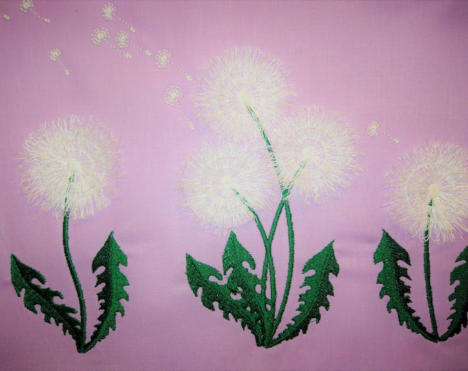 Dandelion awesome fluffy Flower fringed fringe in the hoop machine embroidery designs for hoop 4x4 and 5x7 summer floral embroidery design
