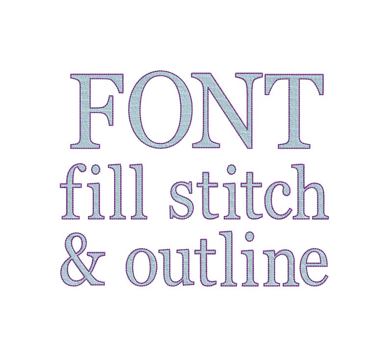 Block FONT Fill Stitch and Bean Outline Alphabet Monogram Letters ...