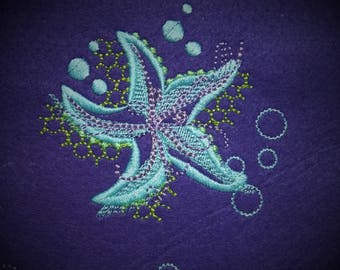 Awesome curl and stunning Sea-star shadow embroidery designs assorted sizes  seastar silhouette nautical summer embroidery