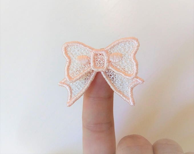 Little Princess Micro 3D bow FSL Freestanding lace micro bow free standing lace machine embroidery designs for hoop 4x4 Dimensional BOW Mini