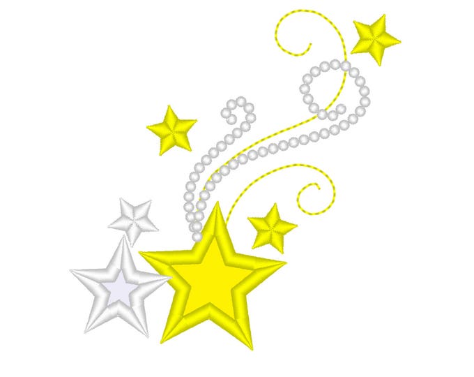 Shooting swirly classy stars - assorted variations and sizes  - embroidery machine designs, add-ons, many sizes INSTANT DOWNLOAD