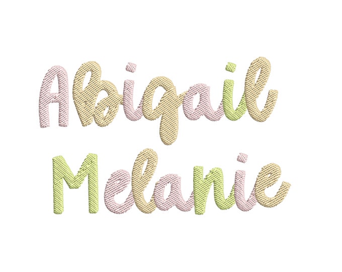 Fill stitch Beauty Font alphabet playful kids baby monogram name machine embroidery designs script font multiple sizes 1.2 up to 2.3 inches