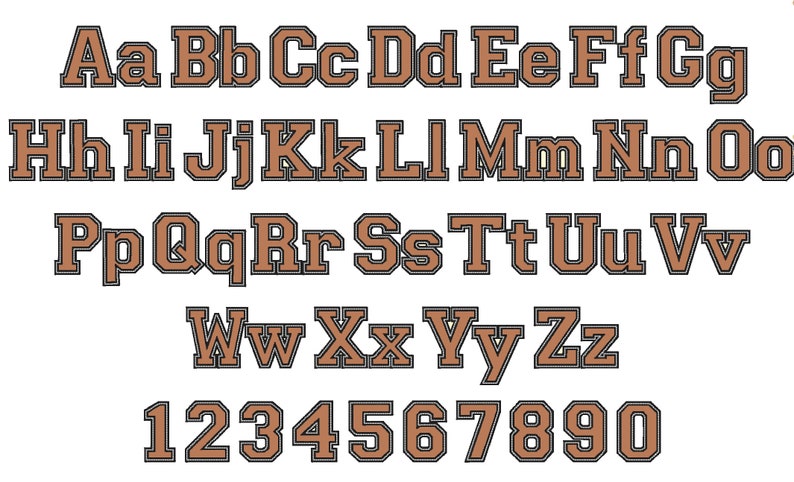 Block Athletic Collegiate Applique Sport Font Machine Embroidery ...