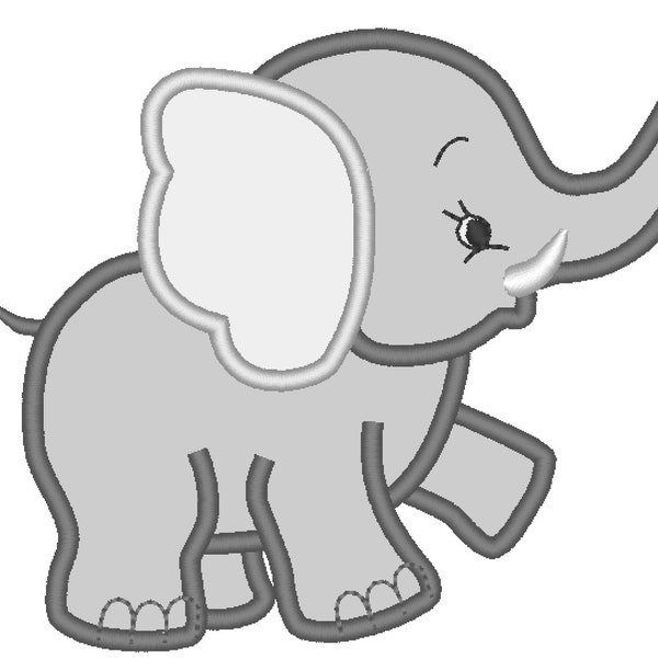 Motifs appliqués de broderie machine petit éléphant, tailles assorties TÉLÉCHARGEMENT IMMÉDIAT des motifs de broderie machine pour cerceau 4 x 4, 5 x 7