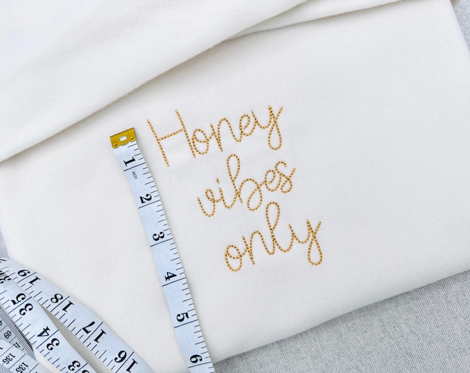 Handwritten script FONT Honey Bean Alphabet Monogram raised bean stitch kids baby machine embroidery designs sizes 0.9 up to 2 inch BX