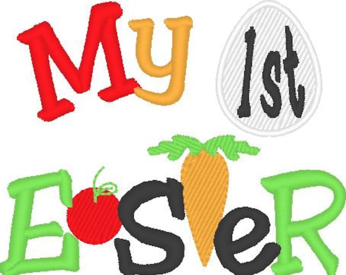 My First Easter - machine embroidery designs 4x4 and 5x7 INSTANT DOWNLOAD bunny carrot baby first Easter egg