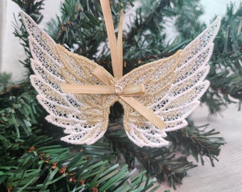 Angel wings FSL, Free standing lace angel wing Christmas decoration machine embroidery designs for hoop 4x4, 5x7 assorted sizes fairy wings