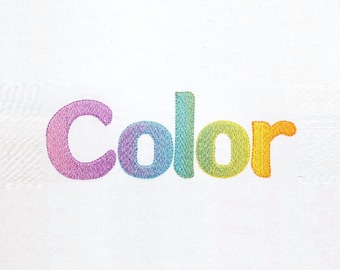 Rainbow Iridescent 2 Color FONT machine embroidery designs assorted sizes awesome gradient embroidery alphabet monogram NO special thread