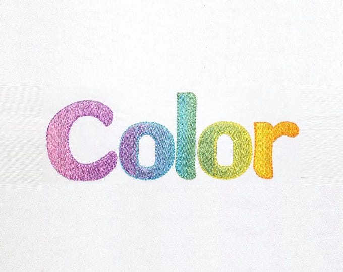 Rainbow Iridescent 2 Color FONT machine embroidery designs assorted sizes awesome gradient embroidery alphabet monogram NO special thread