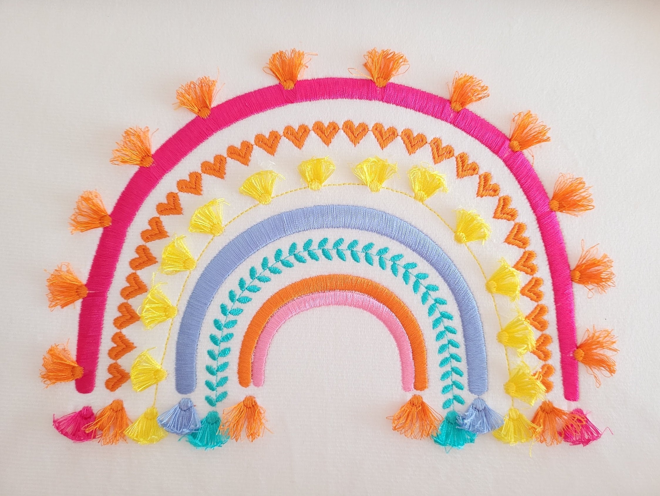Boho Rainbow With Fringed Tassels Machine Embroidery Designs picture