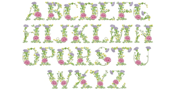 Floral block letters sales