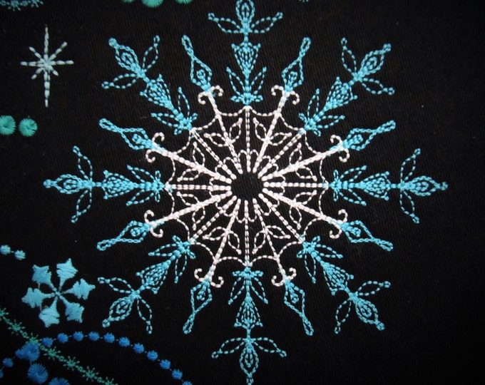 Lacy soft delicate snowflake and add ons, snowflake frozen embroidery, snowflake twinkle twinkle snow embroidery urban artapli embroidery