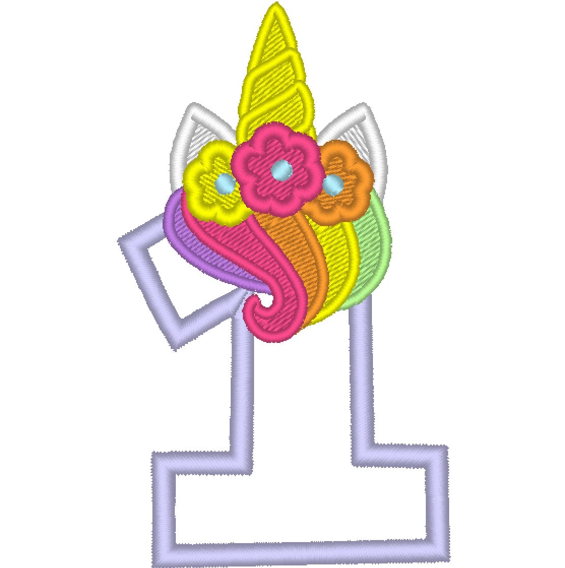 Unicorn numbers with flowers crown Unicorn Birthday ...
