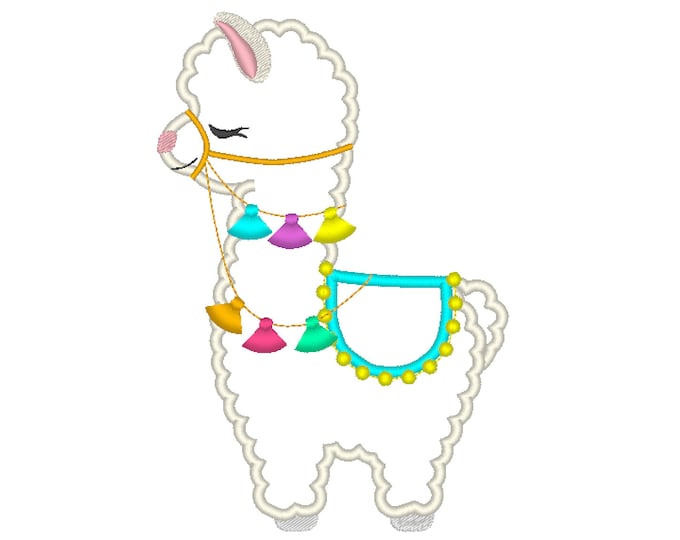 Little lama with fringe fluffy tassels, Fringe tassel applique llama, Lama boho, tassel, llama, ITH In the hoop machine embroidery design