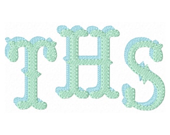 Monogram Font machine embroidery designs, western theme saloon shadow alphabet letters sizes from 1.5, 2, 2.5, 3, 3.5, 4in, BX included!