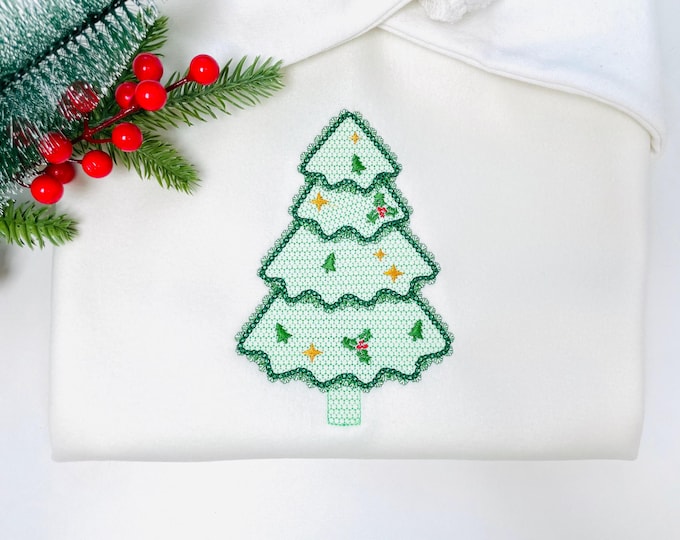 Floral Christmas Tree lace effect and awesome lace edge machine embroidery designs for hoop 5x7 6x10 8x8 sweet home decoration