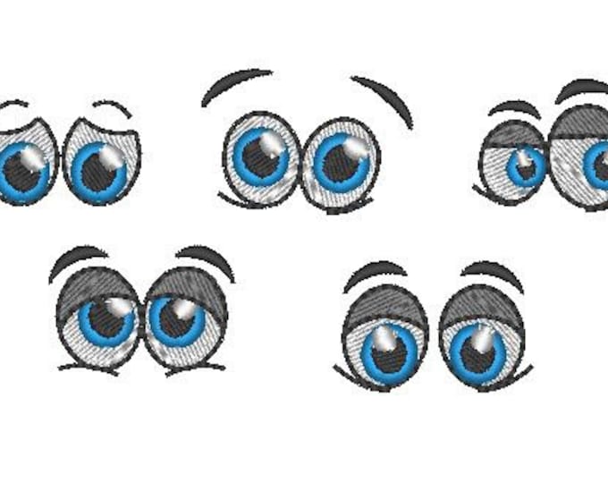 Your Toy eyes - mini eyes - INSTANT DOWNLOAD - machine embroidery designs - 5 types for  4x4