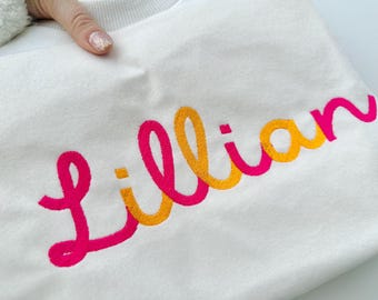 Fill stitch FONT handwritten script alphabet letters numbers kids monogram machine embroidery designs in assorted sizes 1.8 up to 4 inch, BX