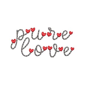 Heart Font puff bean stitch line Font máquina bordado diseños surtidos mini tamaños manuscritos script Valentine Font letras del alfabeto, BX