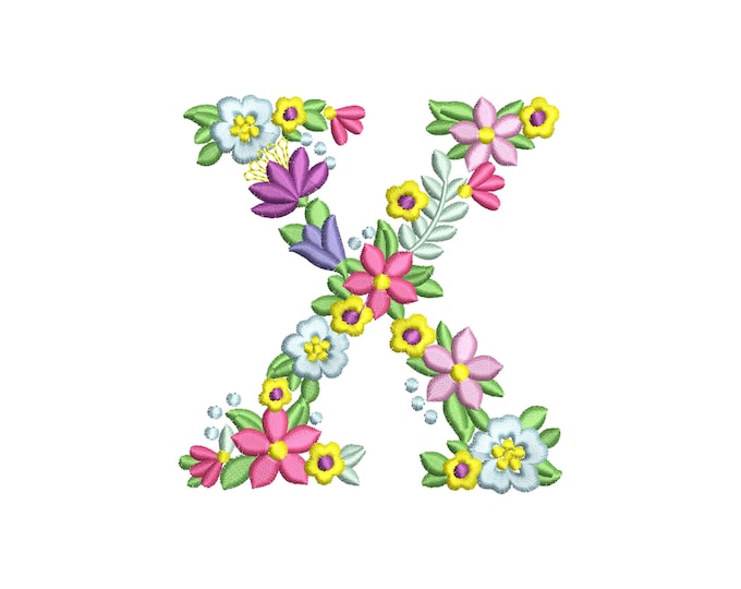 Fraternities & sororities Floral Greek font letter CHI machine embroidery designs sizes 3.5 4 5 6 7 inch INSTANT DOWNLOAD