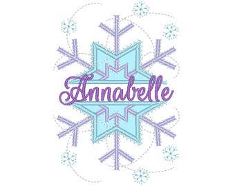 SPLIT Frozen snowflake winter queen split snowflake applique split design Machine embroidery applique designs 4, 5, 6, 7 in