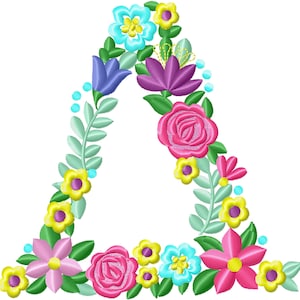 Fraternidades y hermandades de mujeres Letra de fuente griega floral DELTA, diseños de bordado de máquinas 3.5 4 5 6 7 in. DESCARGA INSTANTE