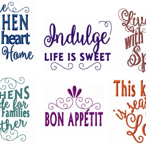 Kitchen lovely quotes machine embroidery designs for hoop 4x4 and 5x7 kitchen dish towel embroidery collection INSTANT DOWNLOAD image 4