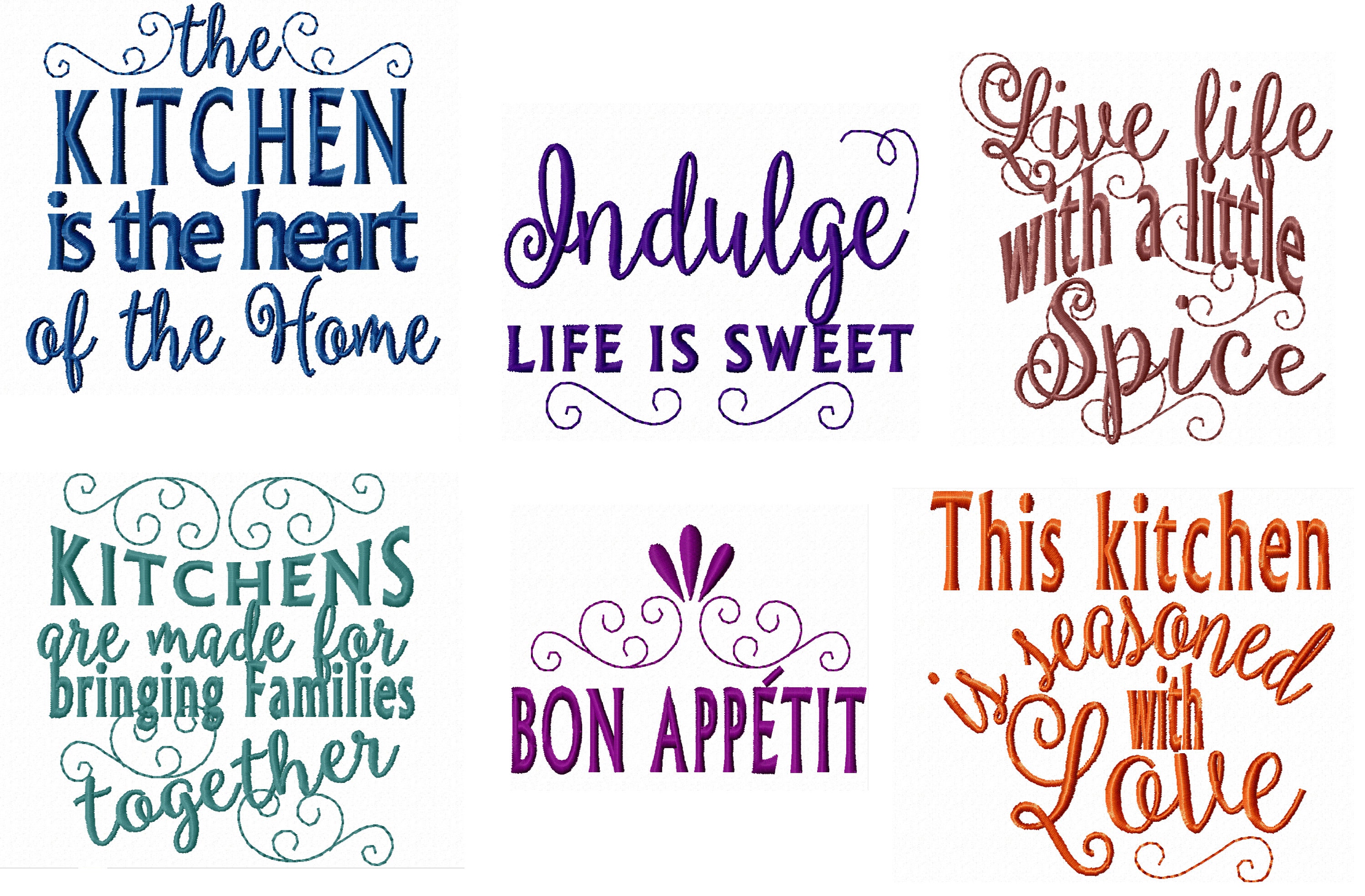 Kitchen Lovely Quotes Machine Embroidery Designs 4x4 And Etsy