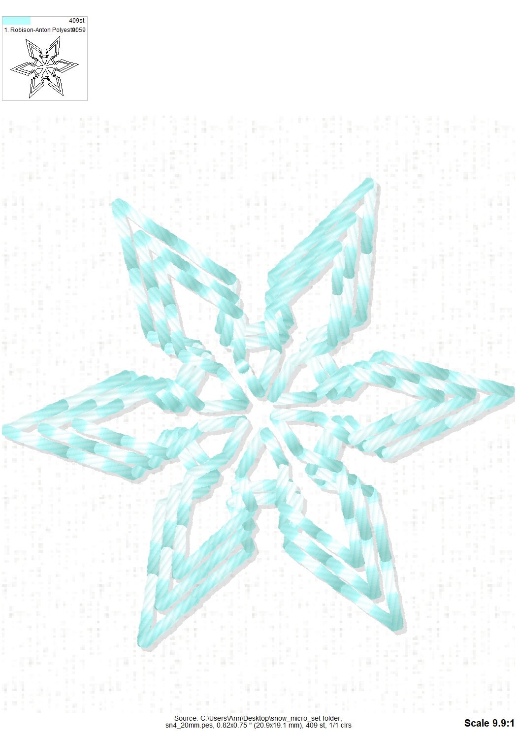 Mini snowflakes / 10 pieces – Embroidery by TM - designs by Teresa