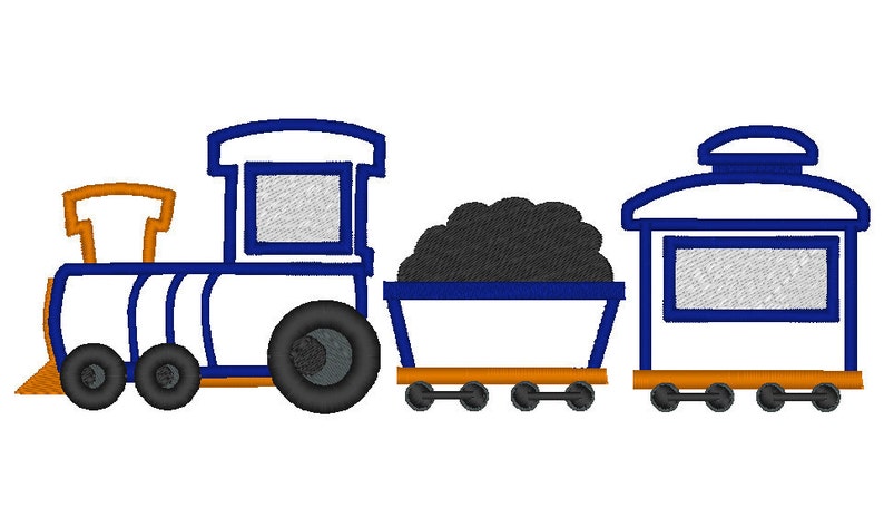 Machine Applique Train Train - Machine Embroidery Applique Designs, INSTANT DOWNLOAD ...